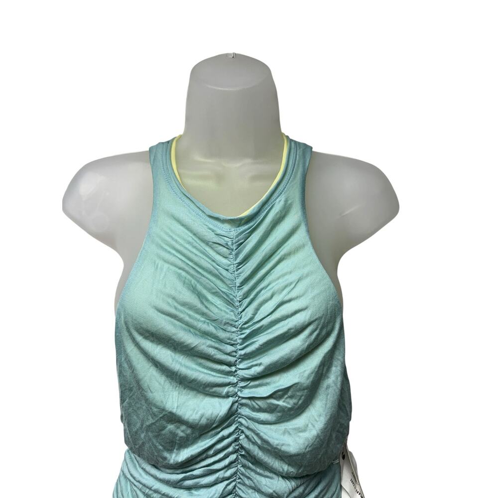 NWT Anthropologie Pilcro Size Medium Tank Top  Reversible Ruched Sleeveless Blue - Picture 8 of 8